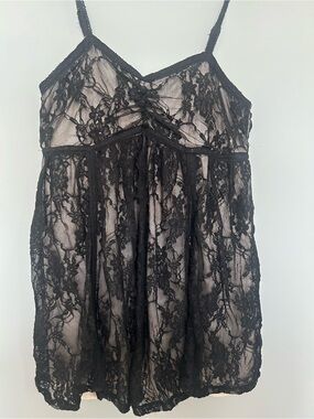 Rachael & Chloe Black Lace Slip Chemise